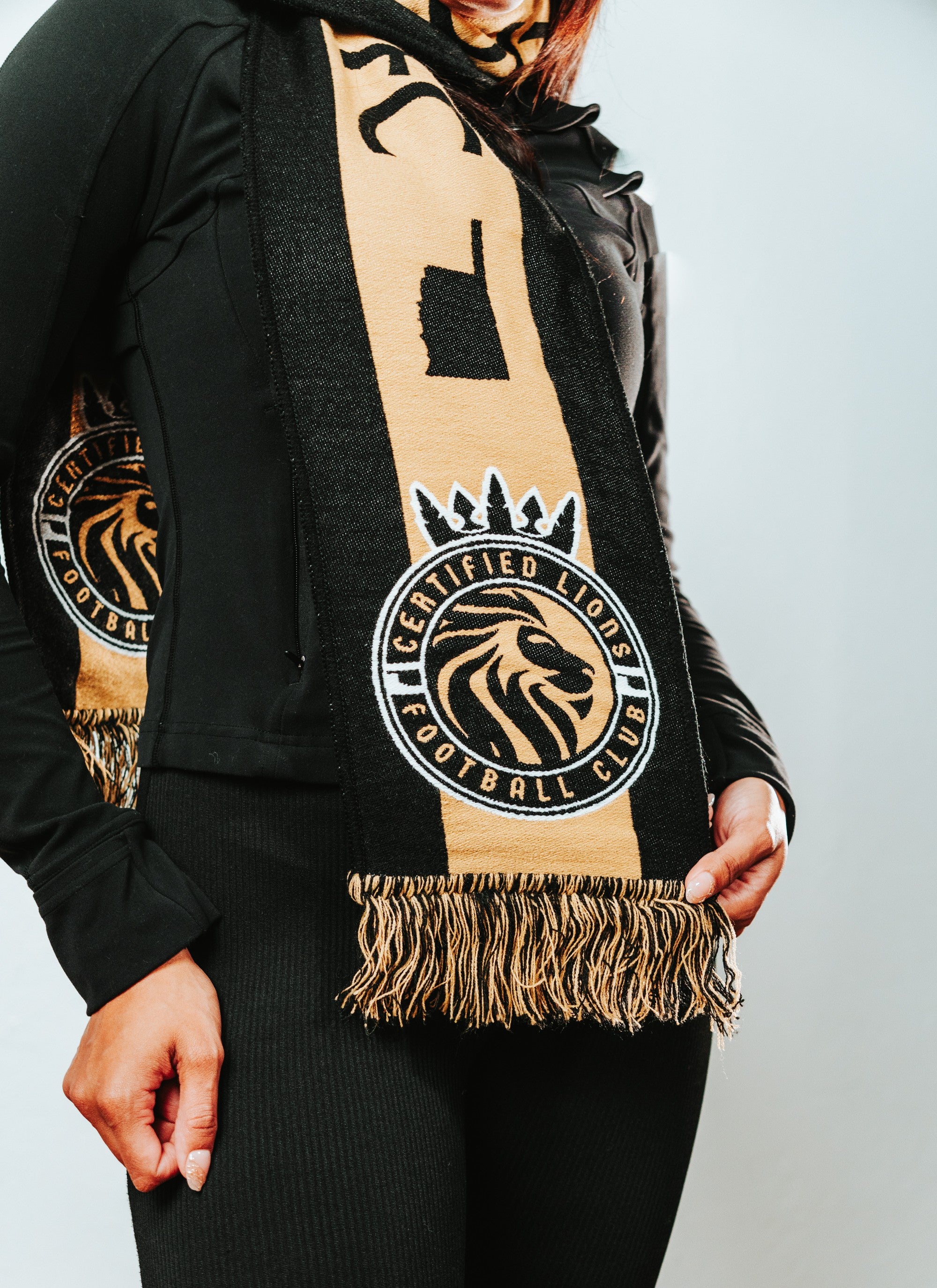 Certified Lions FC Official Supporters Scarf – Black & Gold