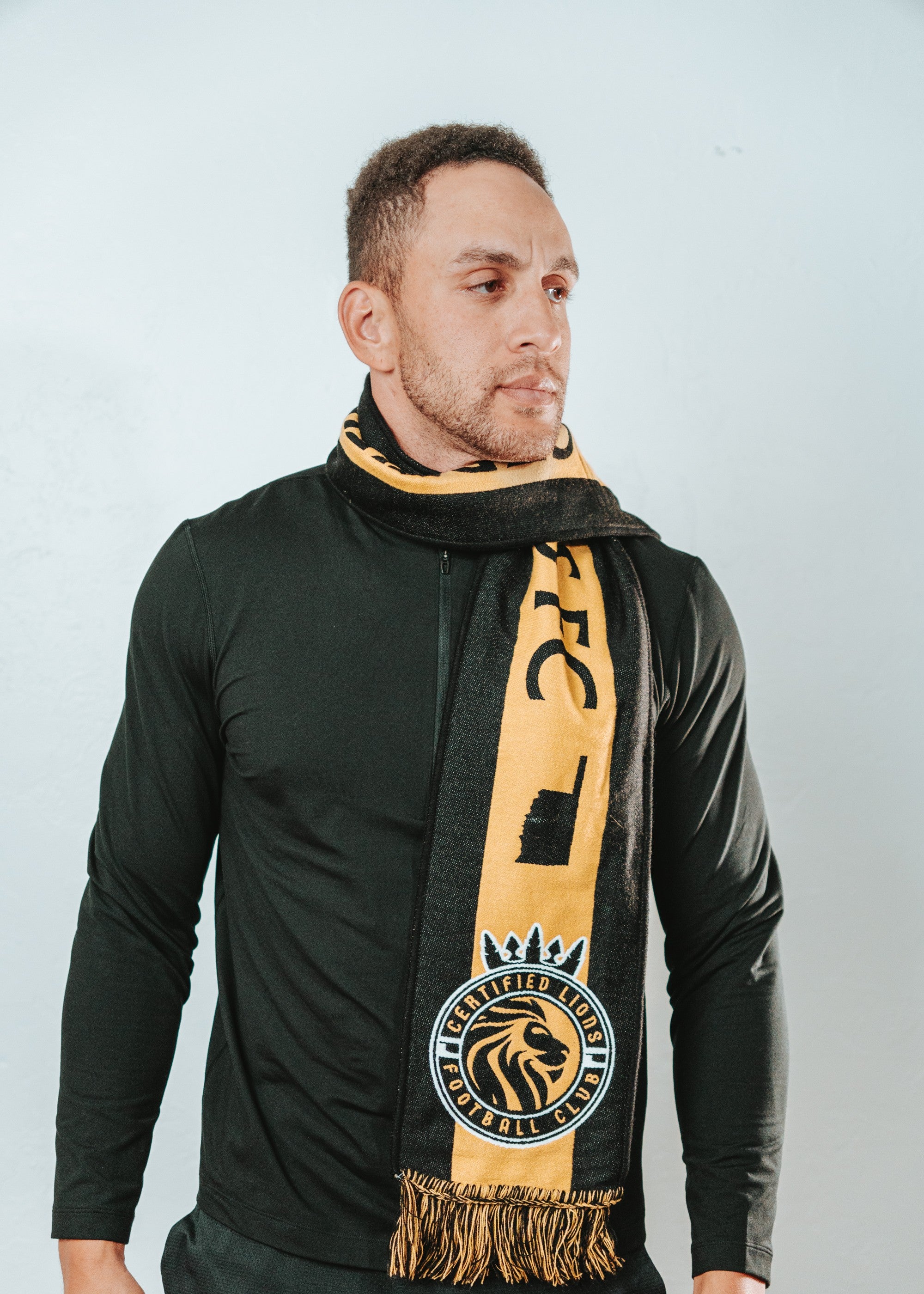 Certified Lions FC Official Supporters Scarf – Black & Gold
