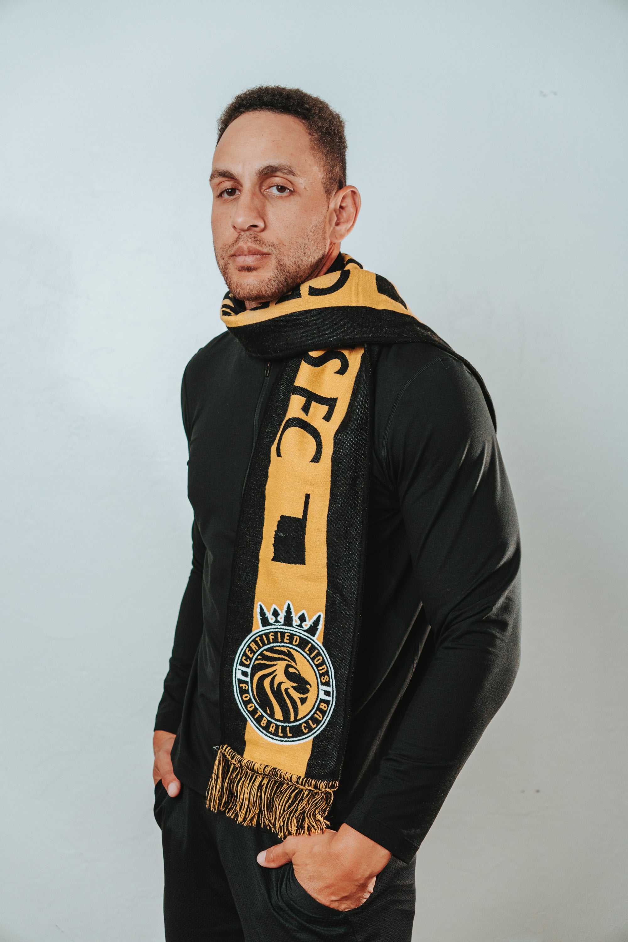Certified Lions FC Official Supporters Scarf – Black & Gold